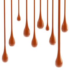 Chocolate glossy drop blobs isolated