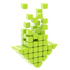 Download icon made of glossy cubes