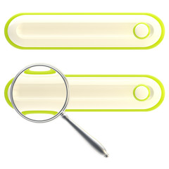 Search bar under the magnifier icon isolated
