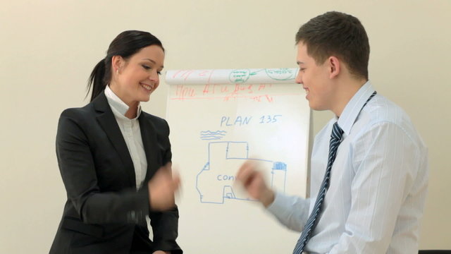 Playful businesspeople