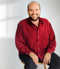 Happy smiling big man