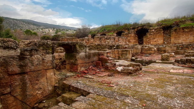 Stock Video Footage of ruins at the Palace of Agrippa in Israel.