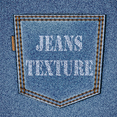 Back jeans pocket on realistic jeans texture