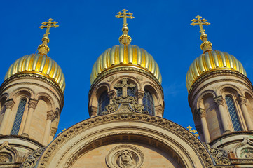 Fototapeta na wymiar Rosyjski Kościół Prawosławny w Wiesbaden