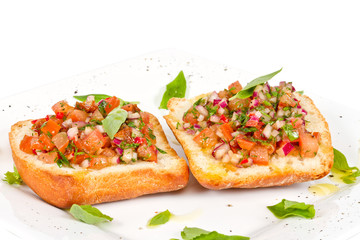 Bruschetta( Italian Toasted Garlic Bread ) with tomato
