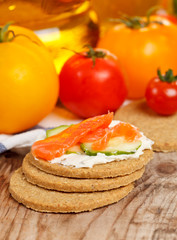 fresh vegetables and oatmeal cookies