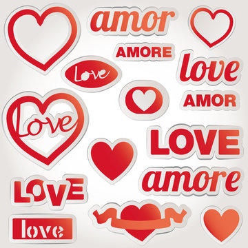 Love heart vector paper valentines day card vector