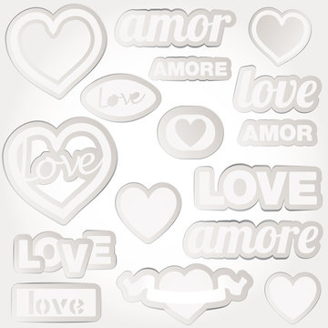 Love heart vector paper valentines day card vector