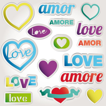 Love heart vector paper valentines day card vector