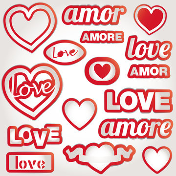 Love heart vector paper valentines day card vector