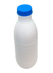 plastic bottle of milk isolated on white background