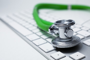 Close-up on keyboard.