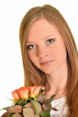 Fototapeta premium Woman with Roses