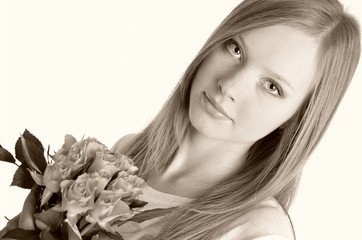 portrait of attractive caucasian woman