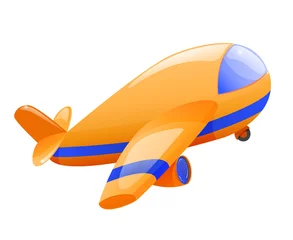 Fotobehang Geïsoleerd speelgoed vliegtuig © Kusandra
