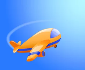 Rolgordijnen Speelgoedvliegtuig in de lucht © Kusandra