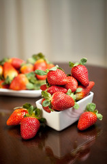 a lot of Fresh red strawberries