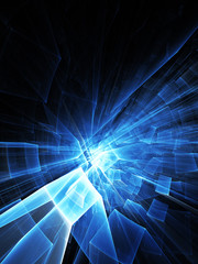 Abstract glowing blue 3d background