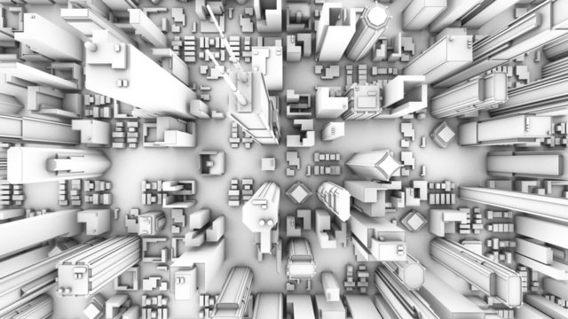 City Office Buildings Aerial View