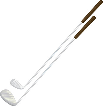 illustration golf driver with silver shaft