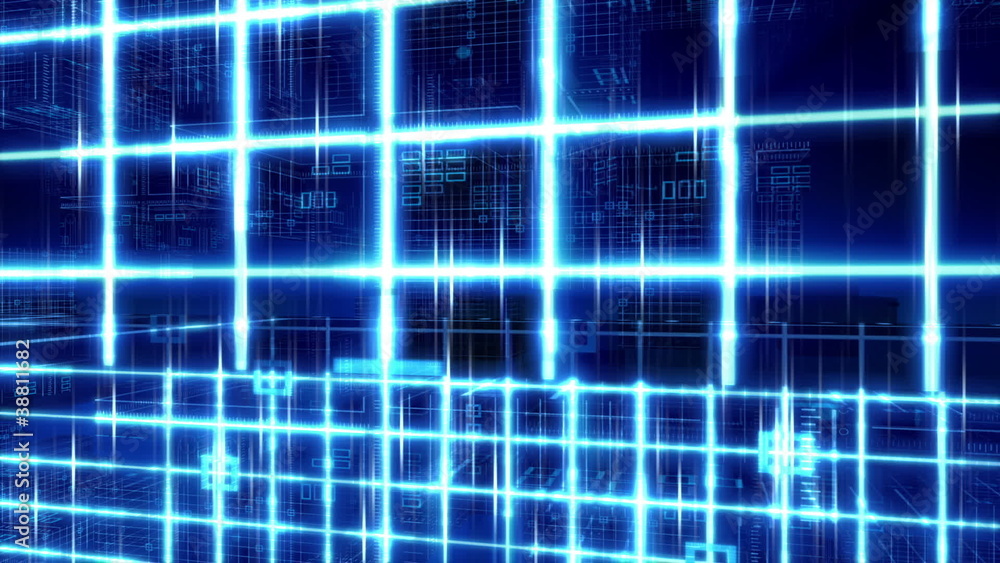 Poster digital computer grid matrix technology