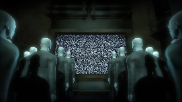 People Watching Television Static