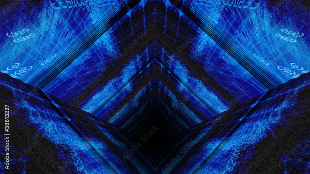 Aufkleber computer data code matrix 3d tunnel