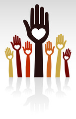 People united with copy space vector.