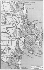 Fototapeta na wymiar Vintage map of Delta del Po at the end of 19th century