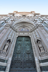 Florence cathedral entrance and facade