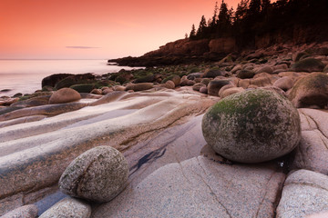 Stones on Otter cliffs, Maine, USA