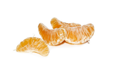 Slices of tangerine isolated on white isolated background