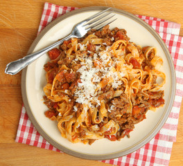 Tagliatelle Pasta with Bolognaise Sauce