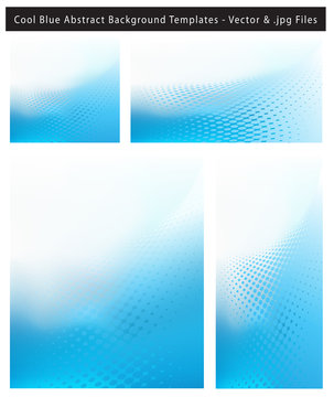 Abstract cool blue background set with dots and text space