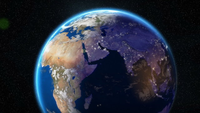 Earth Orbit Night - City Lights from Space (Asia)