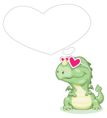 Cartoon dragon in love