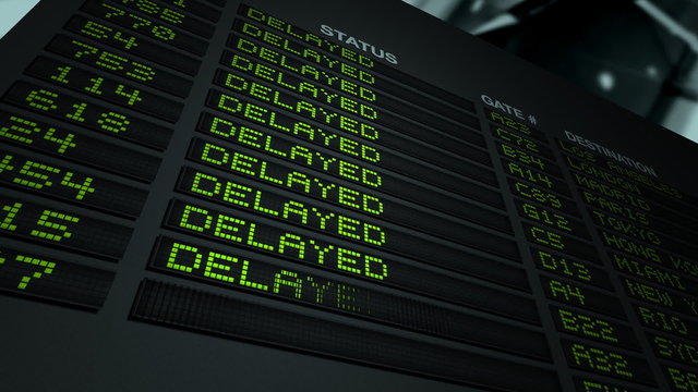 All Flights Delayed, Flight Information Board