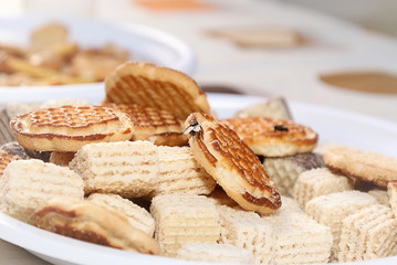 Closeup of Danish butter cookies