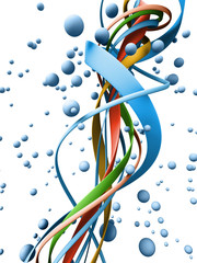 floating biological structure. Nanotechnology 3d illustration