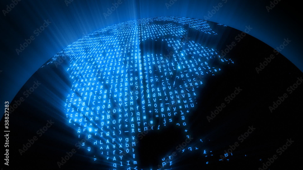 Poster data code network - global digital matrix