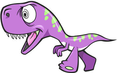 Crazy Insane Dinosaur T-Rex Vector Illustration Art