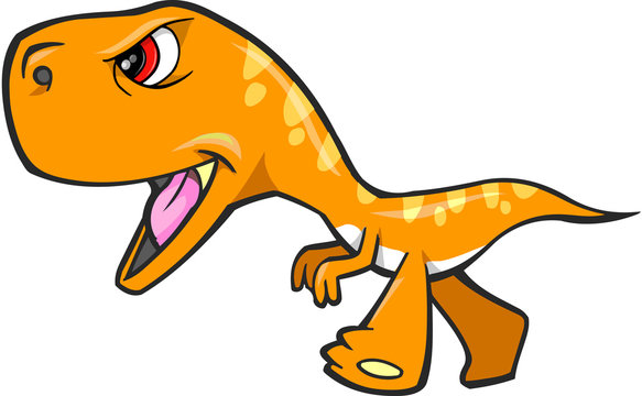 Tough Orange Dinosaur T-Rex Vector Illustration Art