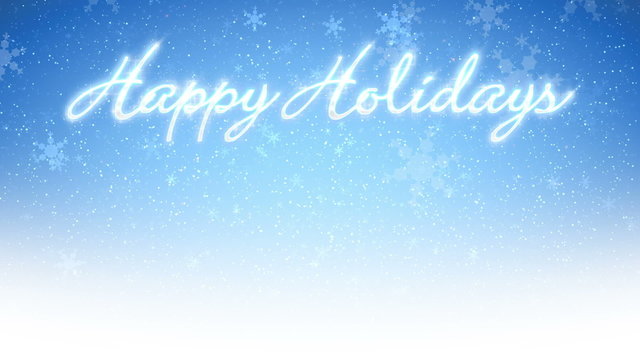 Happy Holidays & Snowflakes (Loop)