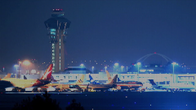 LAX Airport Jets LED Pixelated (Time-lapse)