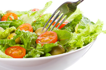 salad with vegetables and greens