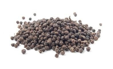 Pile of unground pepper isolated on the white background