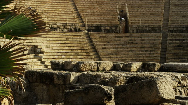 Stock Video Footage of the Caesarea theater shot in Israel at 4k with Red.
