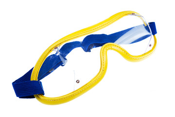 skydiving goggles on white background