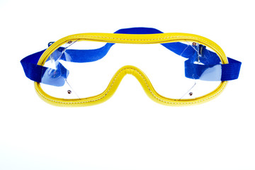 skydiving goggles on white background