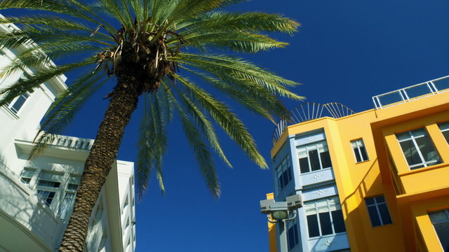 Stock Video Footage of Bialik Square buildings and sky in Tel Aviv shot in Israel at 4k with Red.